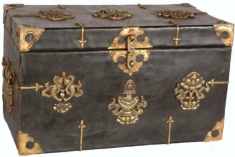 Ashtamangala Brass Wealth Box for Home Decor
