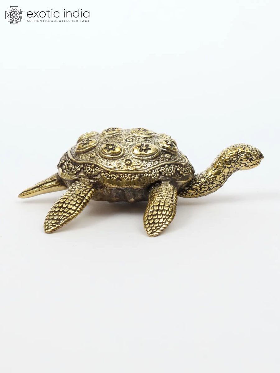 Small Vastu Tortoise Brass Statue for Home Decor