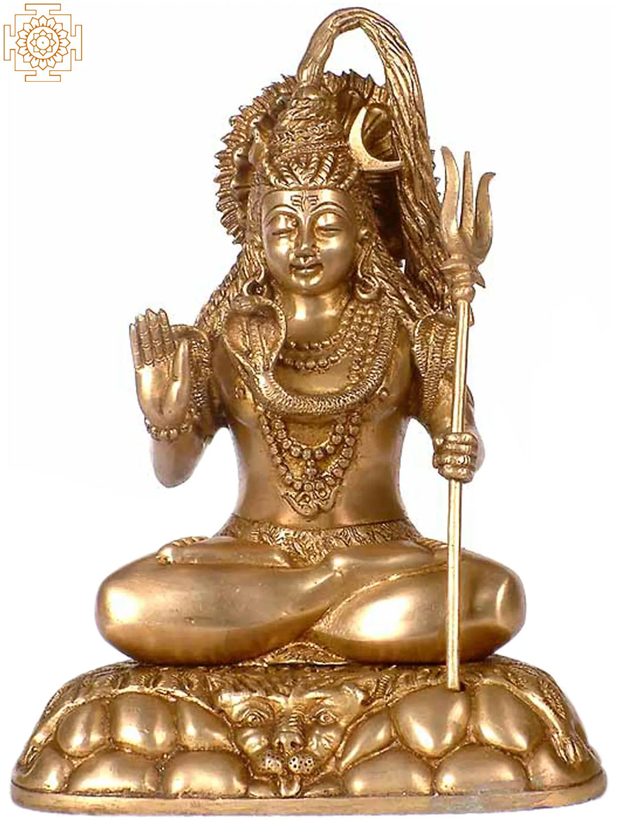 10" Lord Shiva Brass Statue Handmade