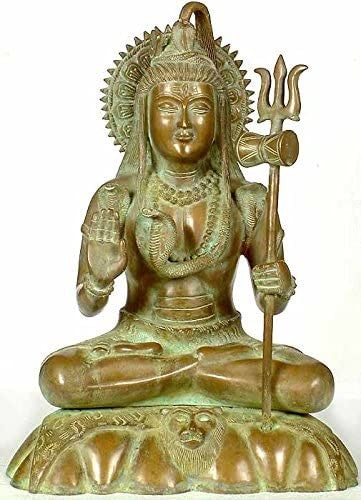 17" Lord Shiva Brass Statue Handmade