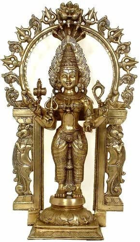 32" Goddess Mariamman South Indian Brass Statue Handmade