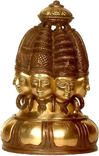 9" Ashta Mukha Linga In Brass | Handmade | Made In India