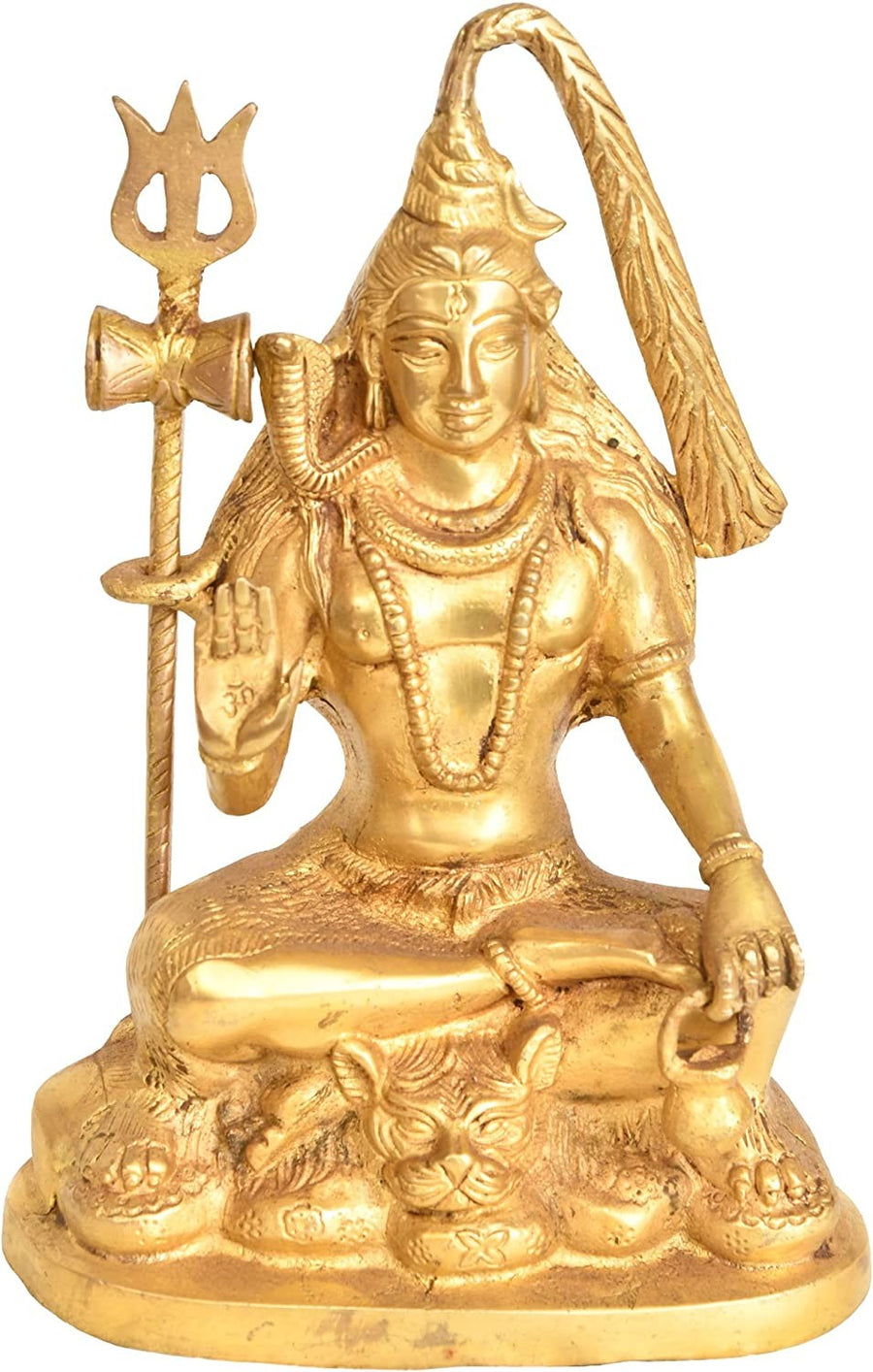 9" Brass Shiva Statue in Ashirwad Mudra Handmade