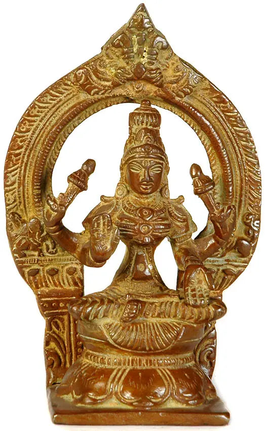 5" Goddess Lakshmi Brass Statue Handmade