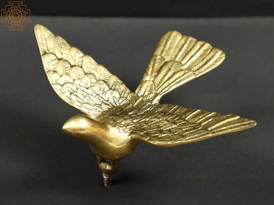 Brass Eagle Figurine Wall Decor Sculpture Handmade