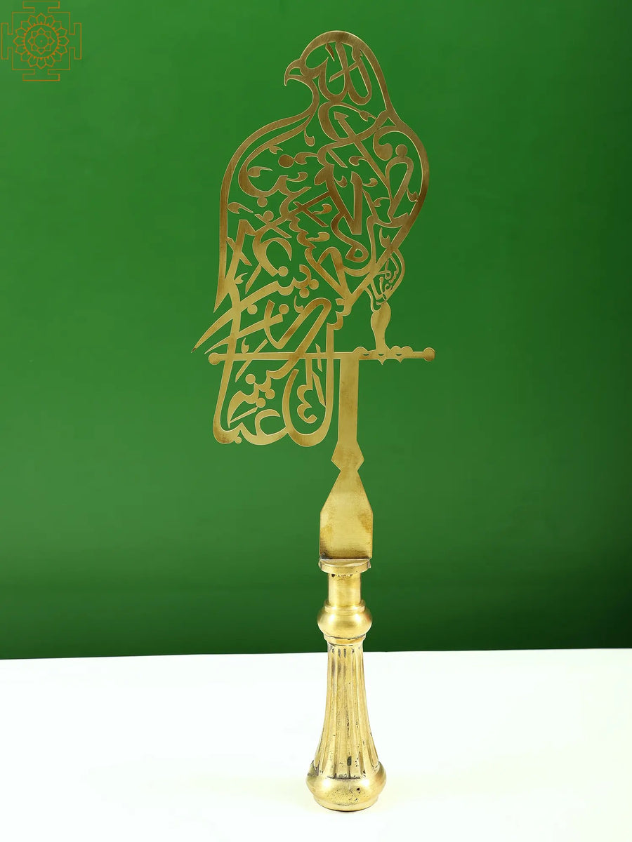 20" Brass Parrot Design Alam Handmade Statue