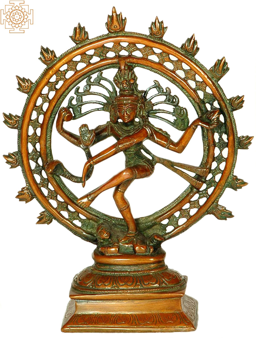 9" Ananda Tandava Nataraja Handmade Brass Statue