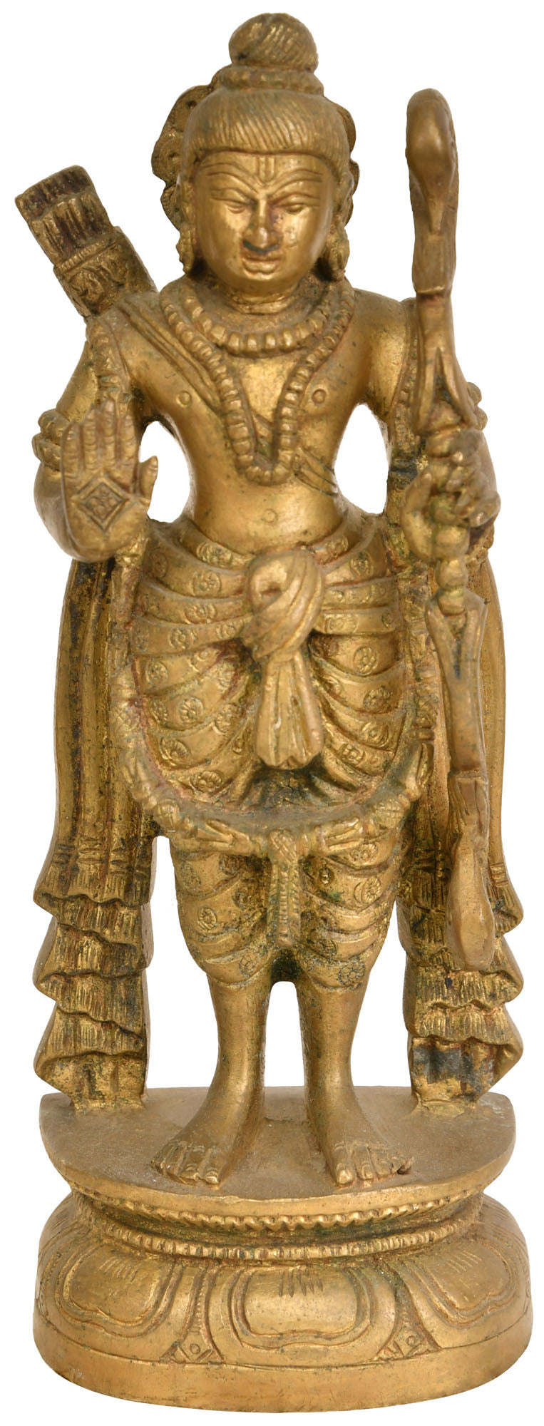 8" Shri Rama Brass Idol Handmade