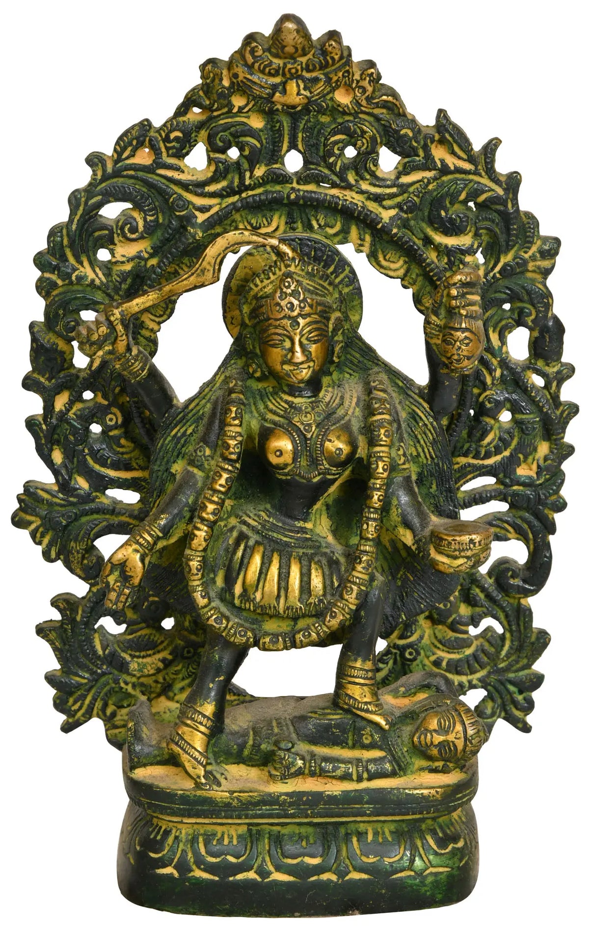 7" Goddess Kali In Brass | Handmade | Made In India