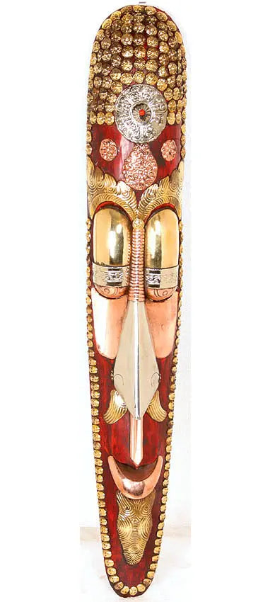 Tribal Mask Brass Wall Hanging Handmade