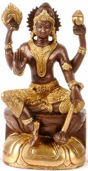 6" Handmade Brass Vishnu Preserver Idol Sculpture