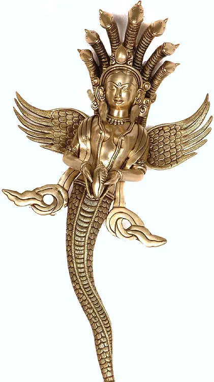 18" Handmade Naga Kanya Brass Wall Hanging Statue