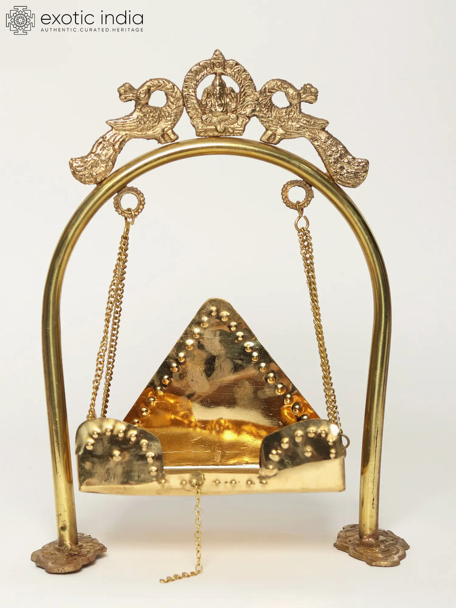 Brass Peacock Design Swing for Deity Idol Home Decor