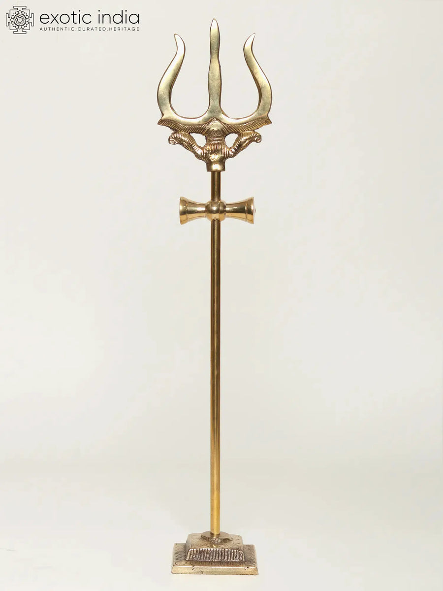 Brass Lord Shiva Trident Statue Handmade Home Decor