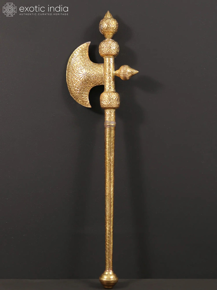 Vidyudabhi Axe Parashurama Weapon Brass Statue Handmade