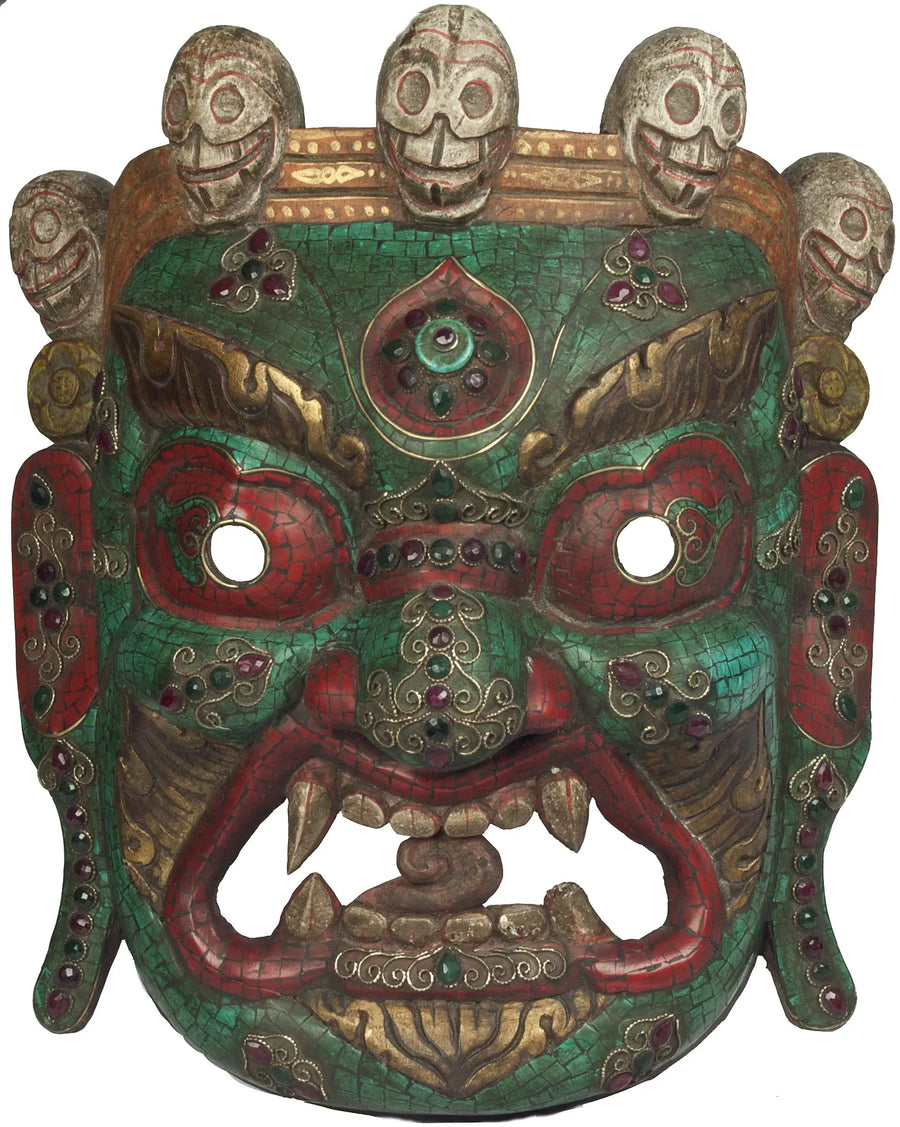 Mahakala Brass Wall Hanging Mask for Home Decor