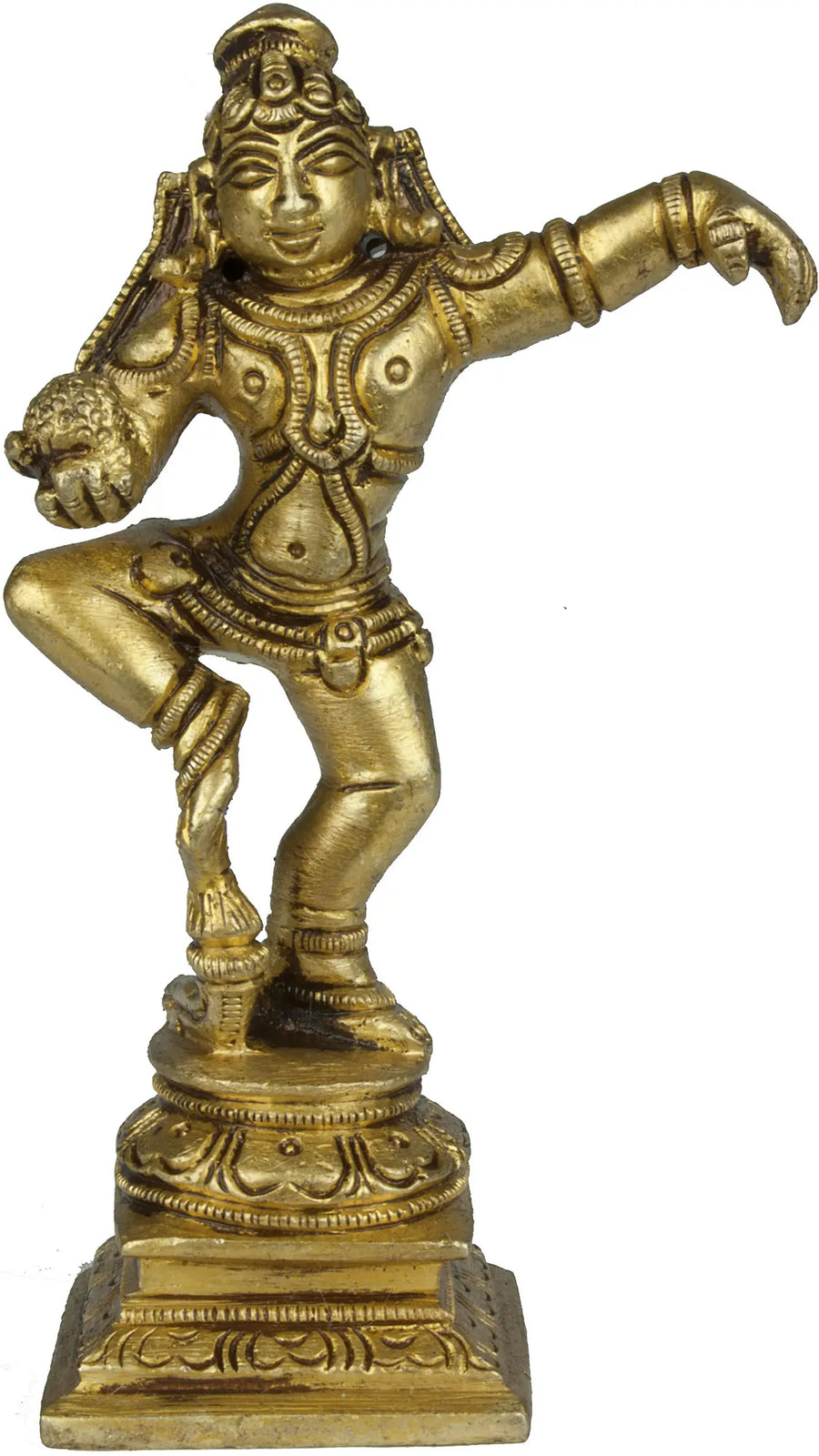 3" Handmade Laddoo Gopala Brass Idol for Pooja