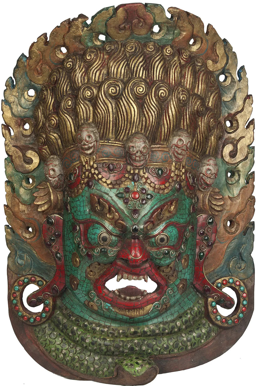 Mahakala Brass Mask Statue