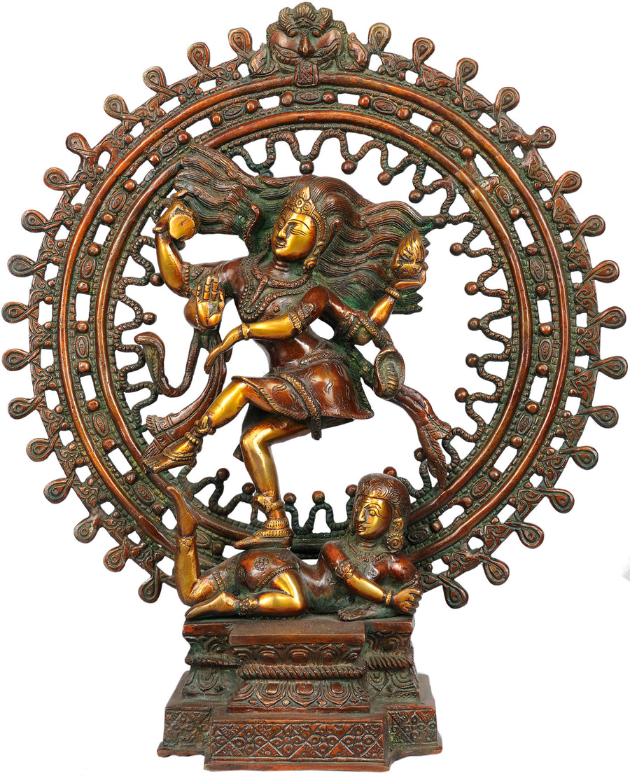 17" Shiva Tandava Handmade Brass Statue