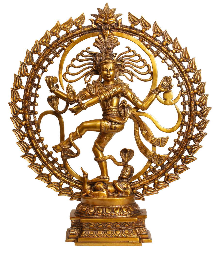 23" Brass OM Nataraja Handmade Statue for Pooja