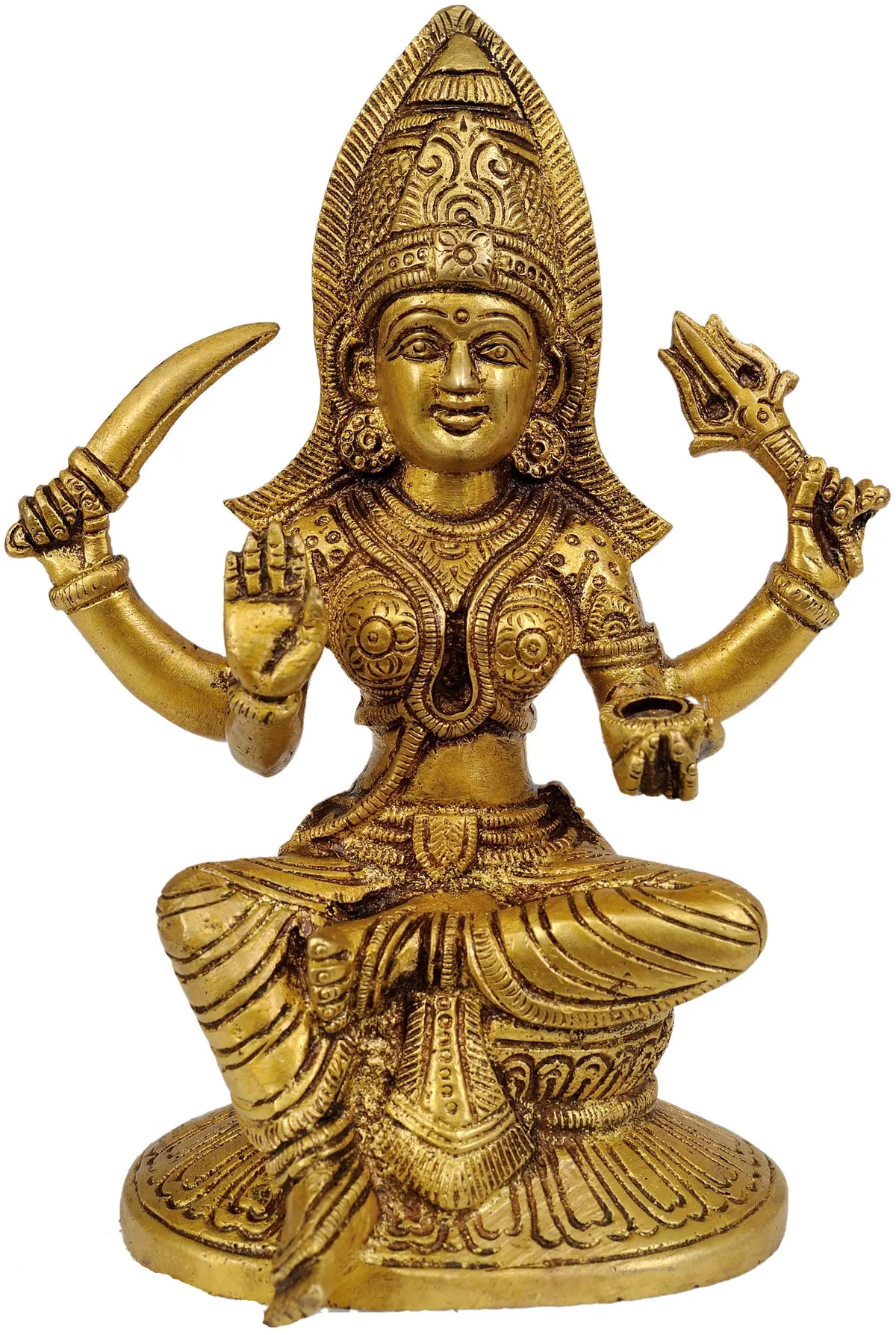 Santoshi Mata Small Brass Statue (The Goddess who Grants the Boon of Contentment)