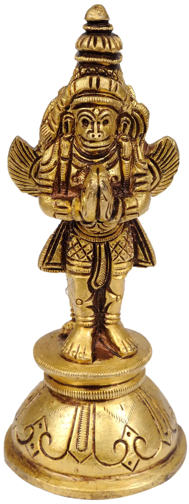 4" Hanuman and Garuda Brass Statue | Handmade | Made in India