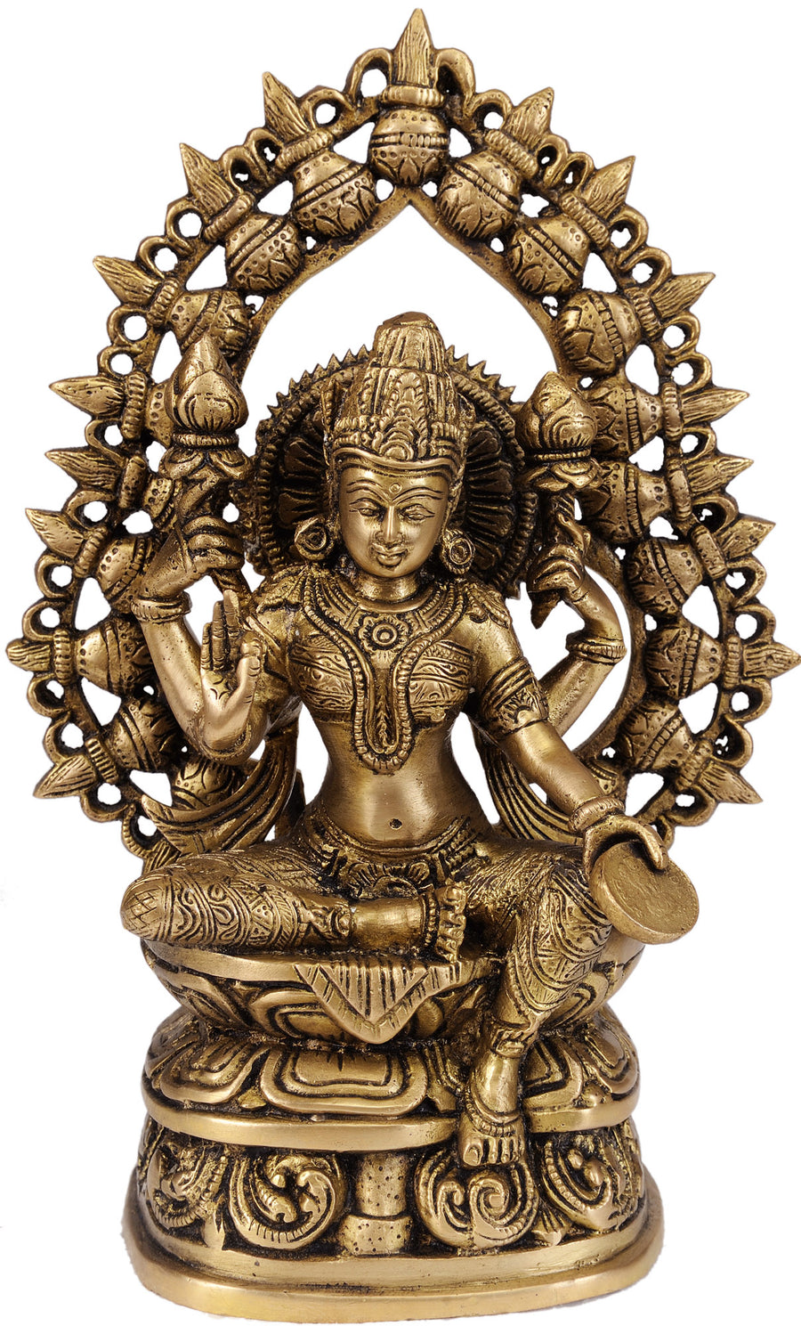 10" Handmade Devi Lakshmi Brass Statue for Pooja