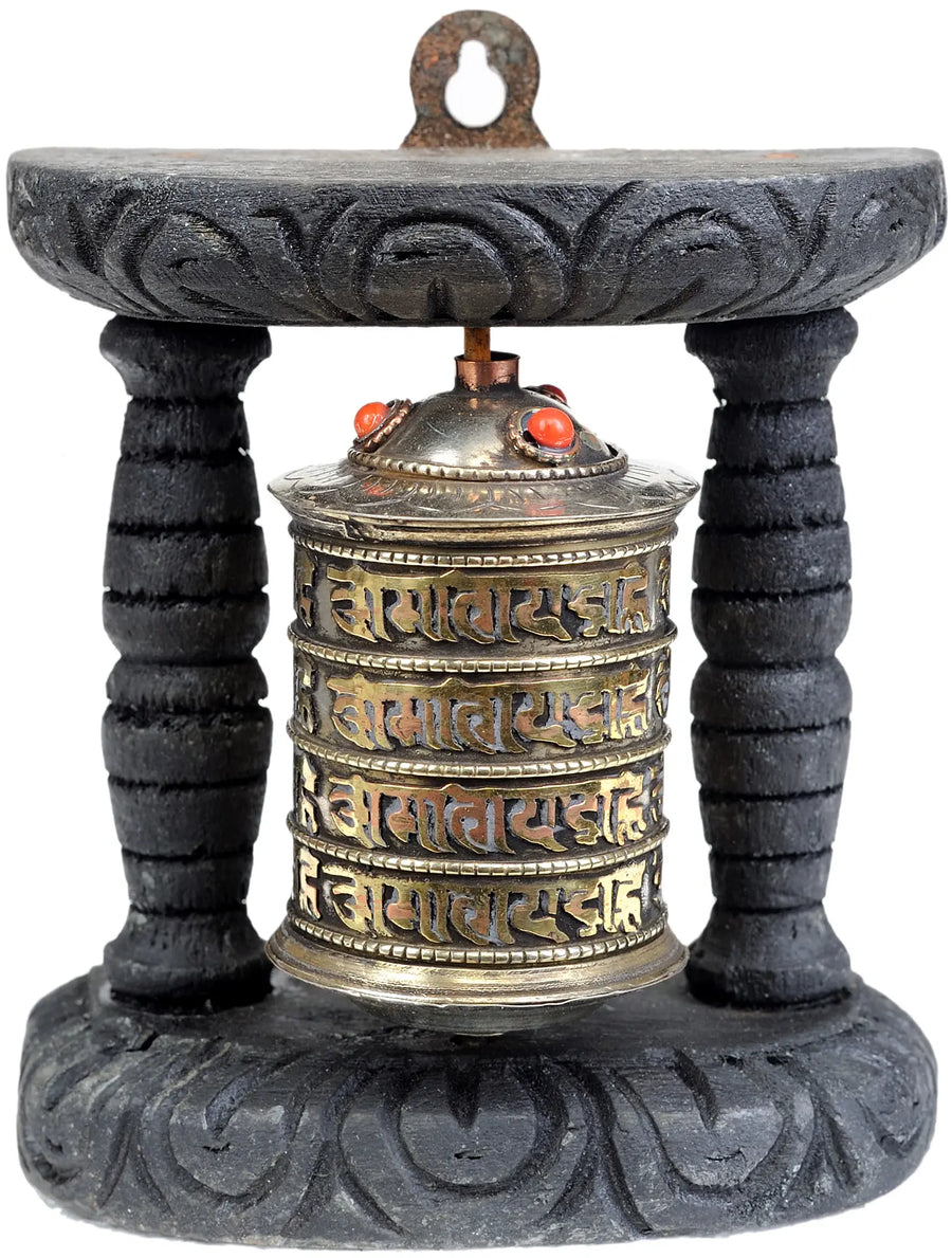 Prayer Wheel Brass Statue for Pooja