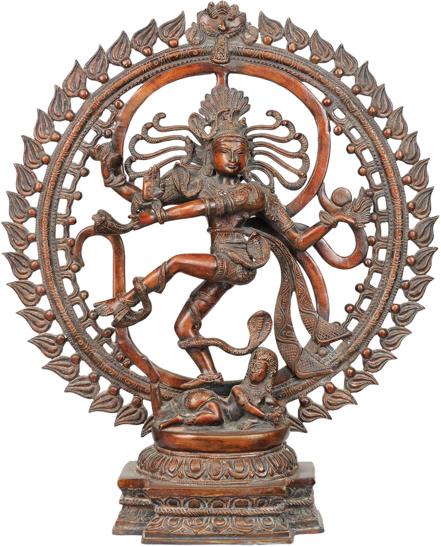 21" Nataraja in OM Brass Handmade Statue for Home Decor