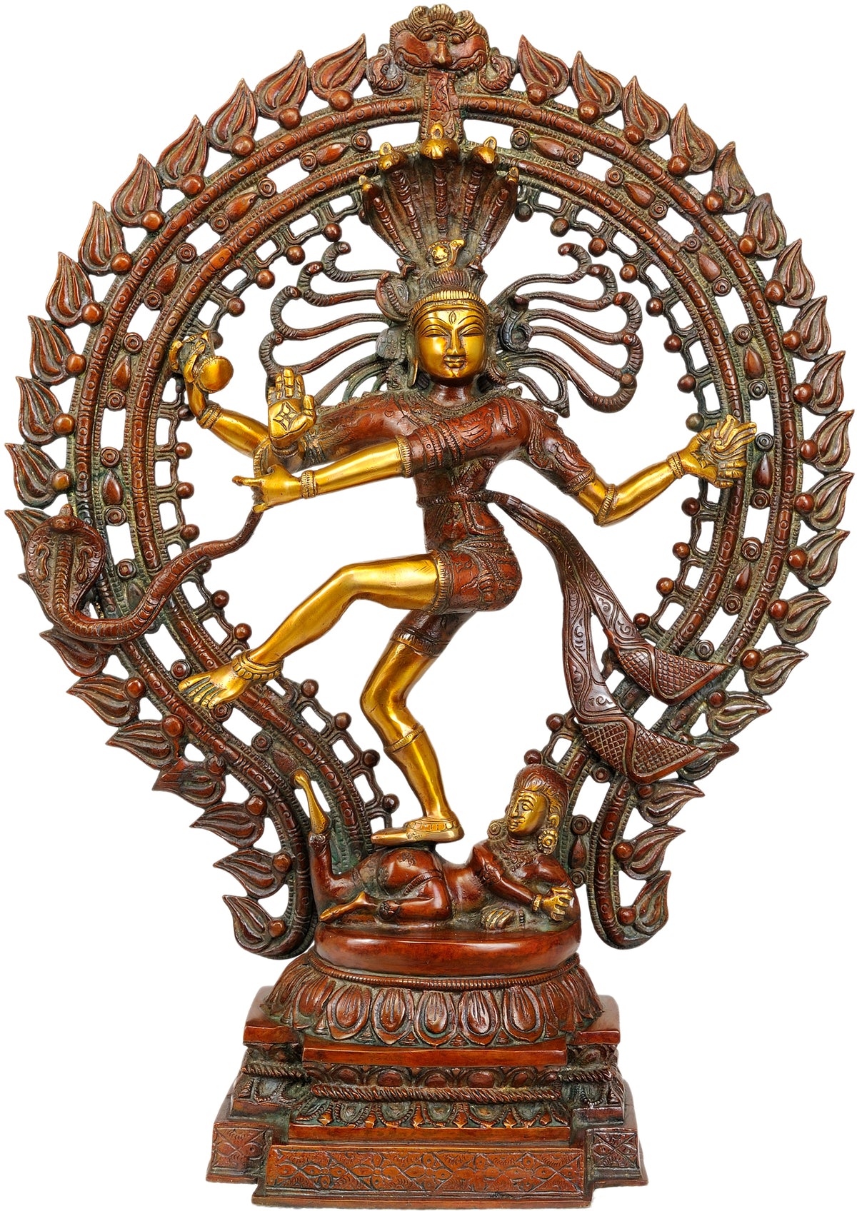 22" Nataraja Brass Statue - Lord Shiva Cosmic Dance Handmade