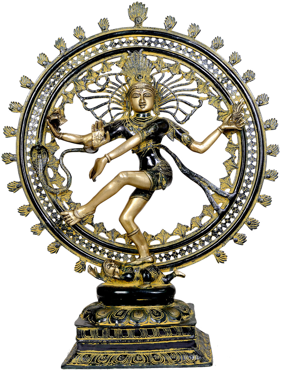 28" Large Handmade Nataraja Brass Statue for Home Decor