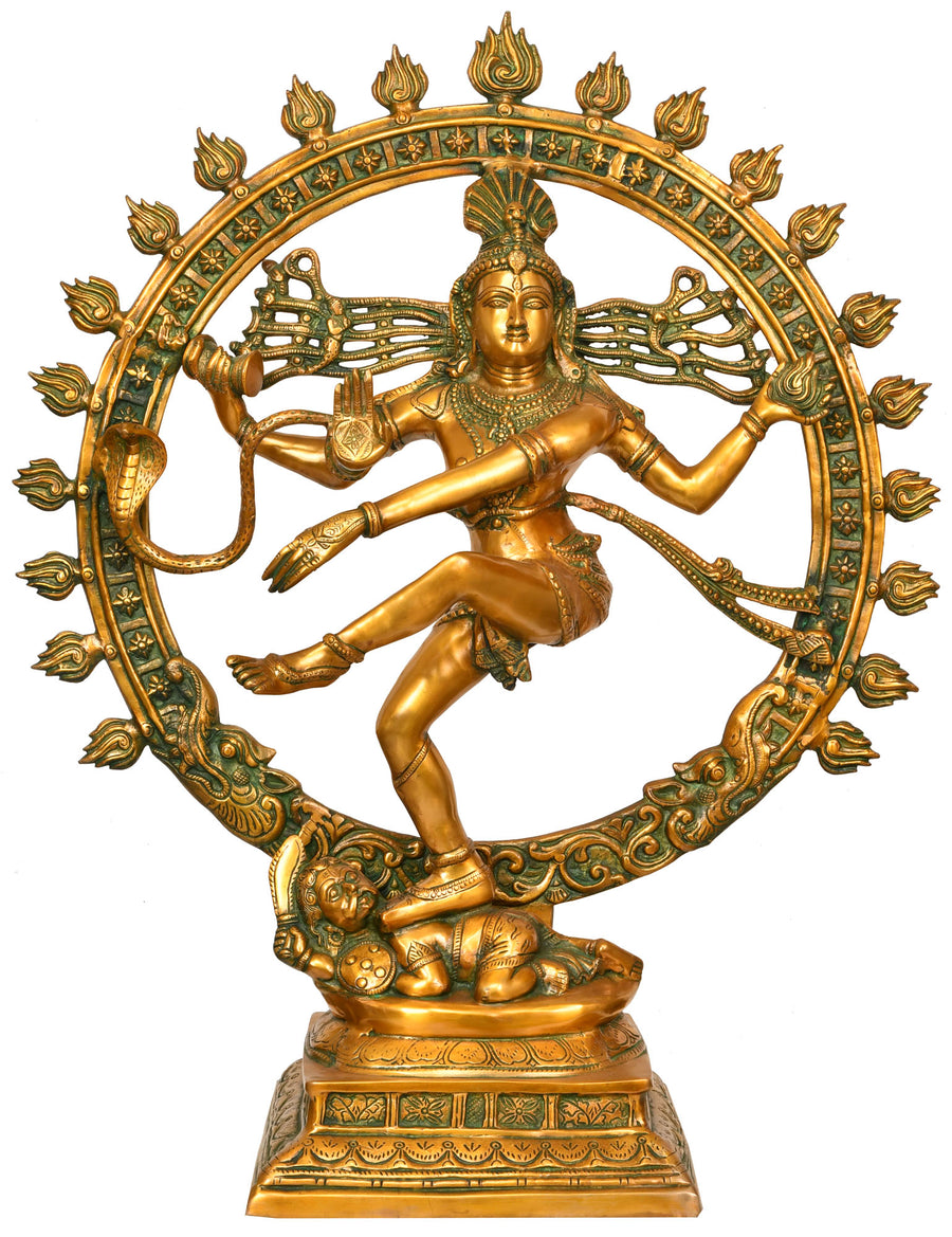 33" Dancing Shiva Handmade Brass Statue for Home Decor