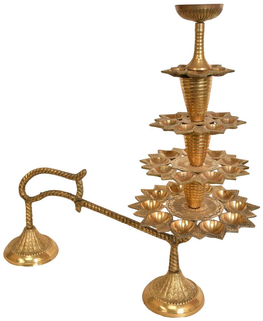 14" Handmade Brass Aarti Lamp for Pooja