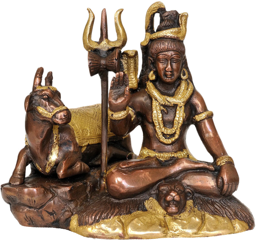 7" Bhagawan Shiva Handmade Brass Statue for Pooja