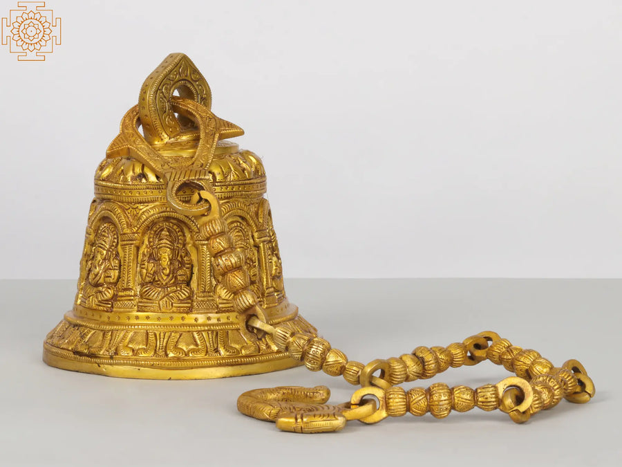 Ashta-Vinayaka Brass Temple Hanging Bell Handmade