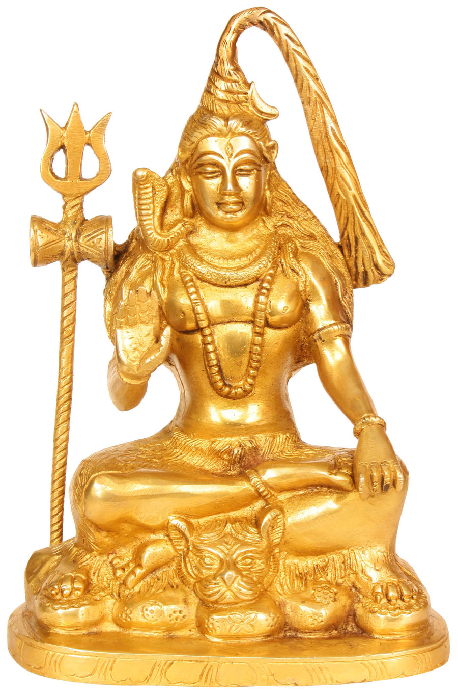 9" Handmade Gangadhara Shiva Brass Statue for Pooja