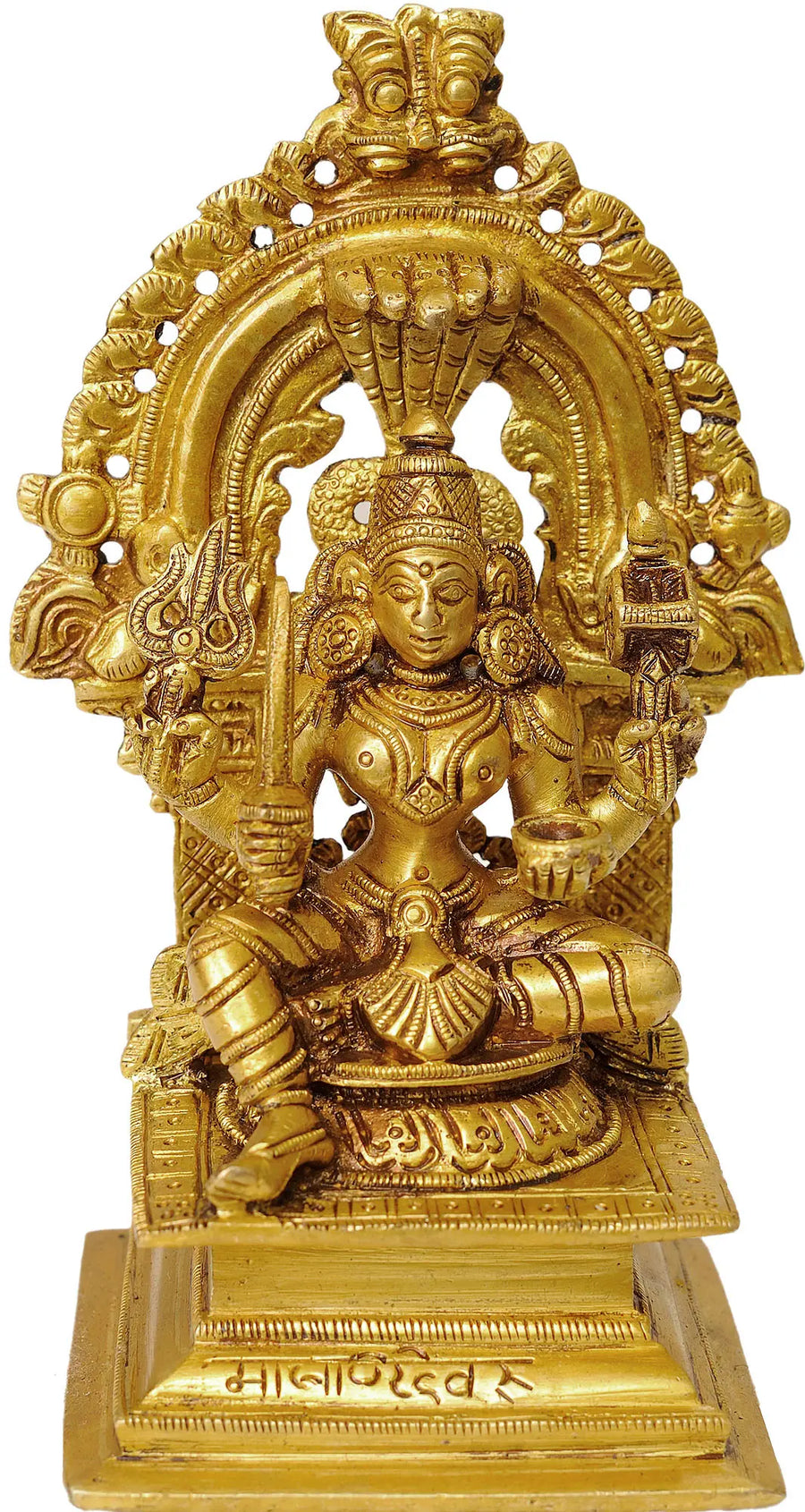 5" Durga-Mariamman Brass Statue Handmade Home Decor