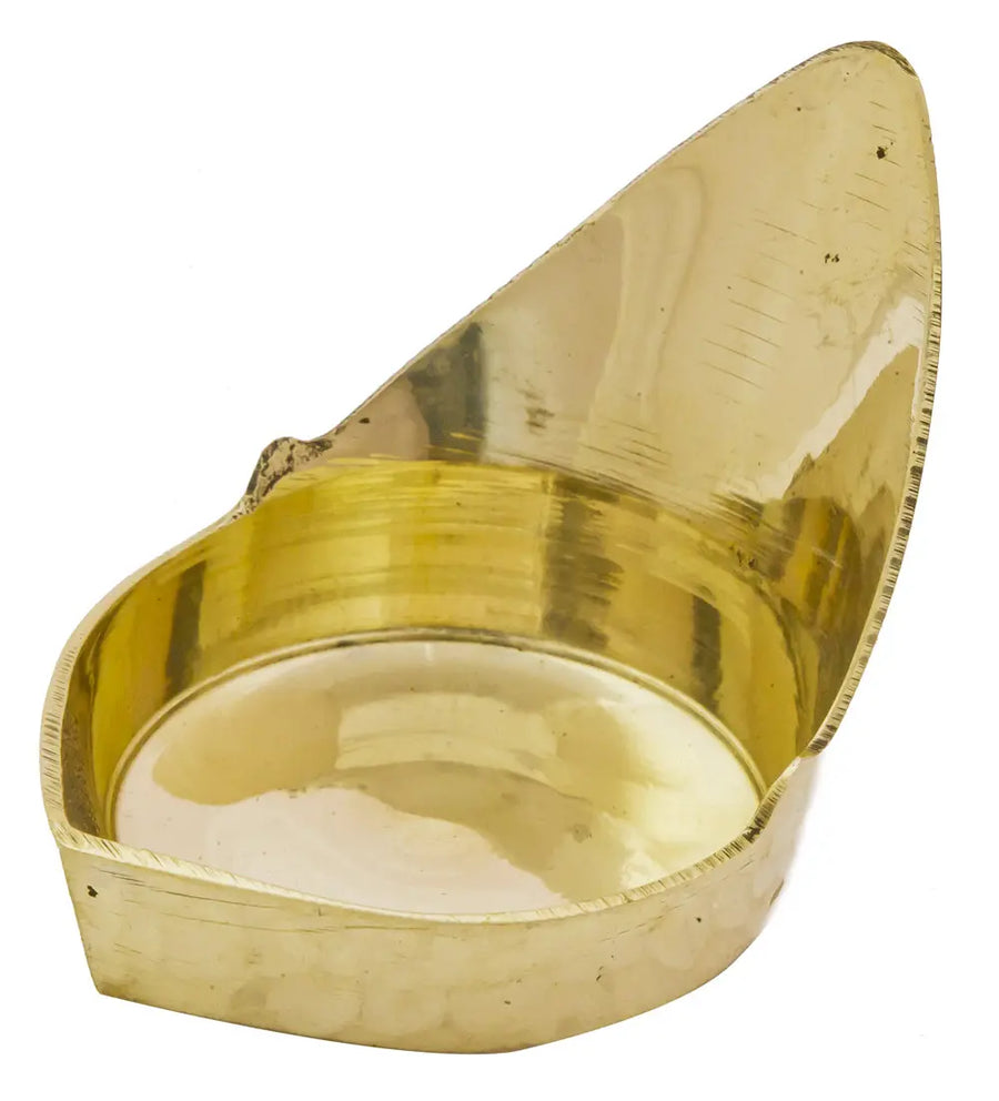 3" Brass Wick Puja Lamp Handmade for Home Pooja