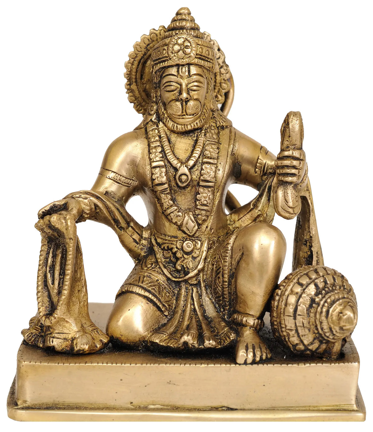5" Lord Hanuman Singing Bhajans | Handmade Brass Statue | Made in India