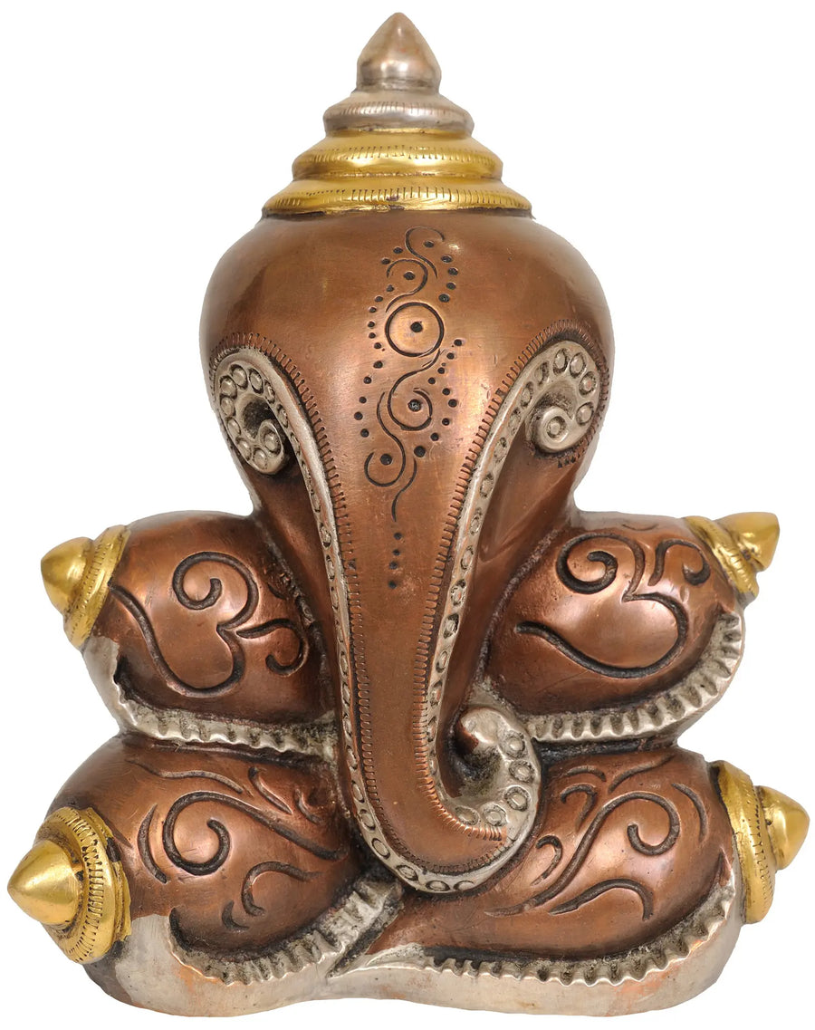7" Modern Ganesha Brass Wall Hanging Handmade