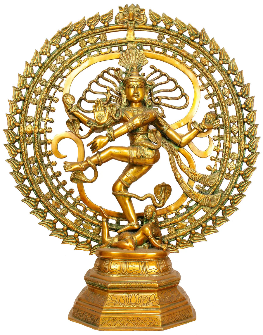 30" Large Nataraja With Om Brass Statue Handmade