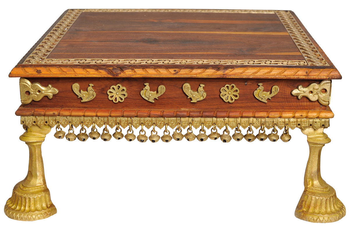 Brass Pedestal with Ghungroos Chowki Handmade Statue