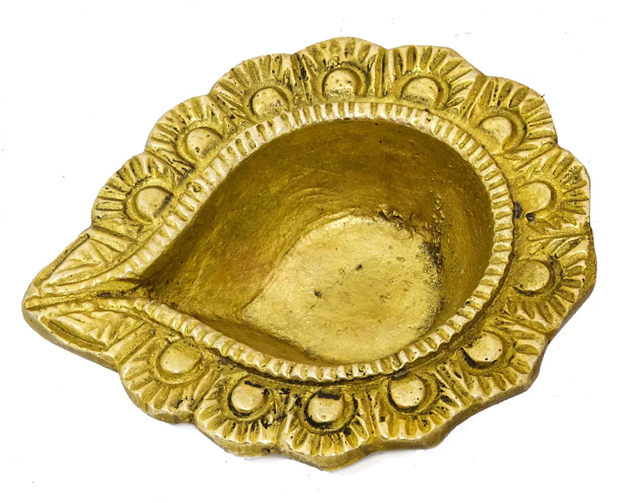 1" Small Brass Ritual Diya Handmade Statue