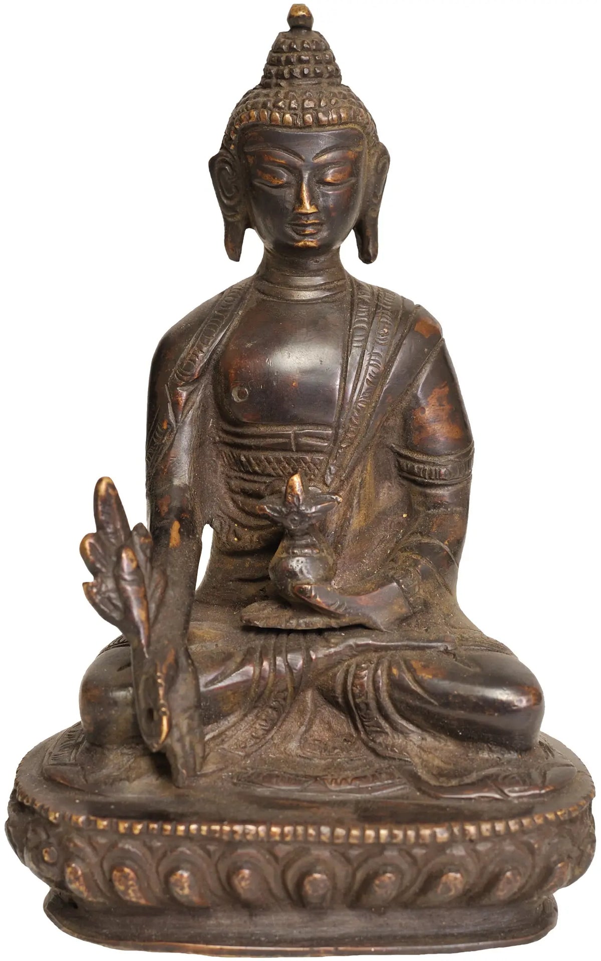 4" Brass Medicine Buddha Idol | Tibetan Buddhist Deity Statues