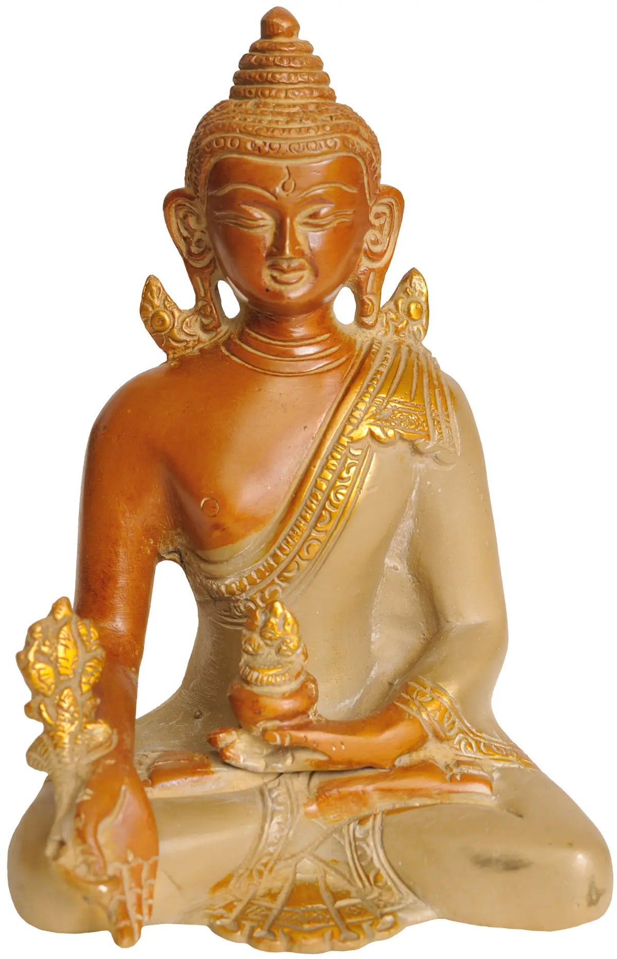 6" The Medicine Buddha (Tibetan Buddhist Deity) In Brass | Handmade | Made In India