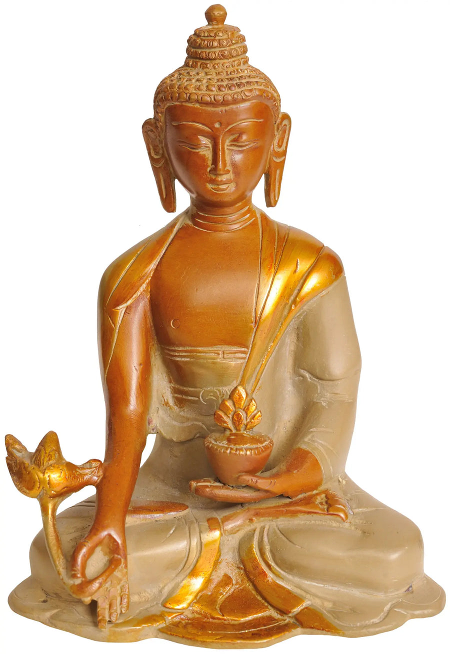 6" Medicine Buddha Handmade Brass Sculpture for Pooja