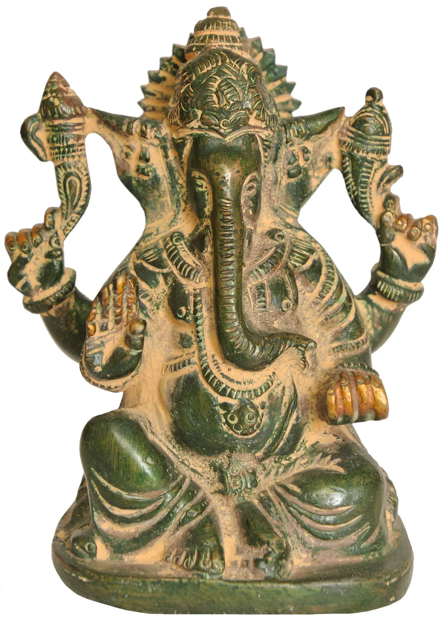 4" Lord Ganesha Handmade Brass Statue for Pooja