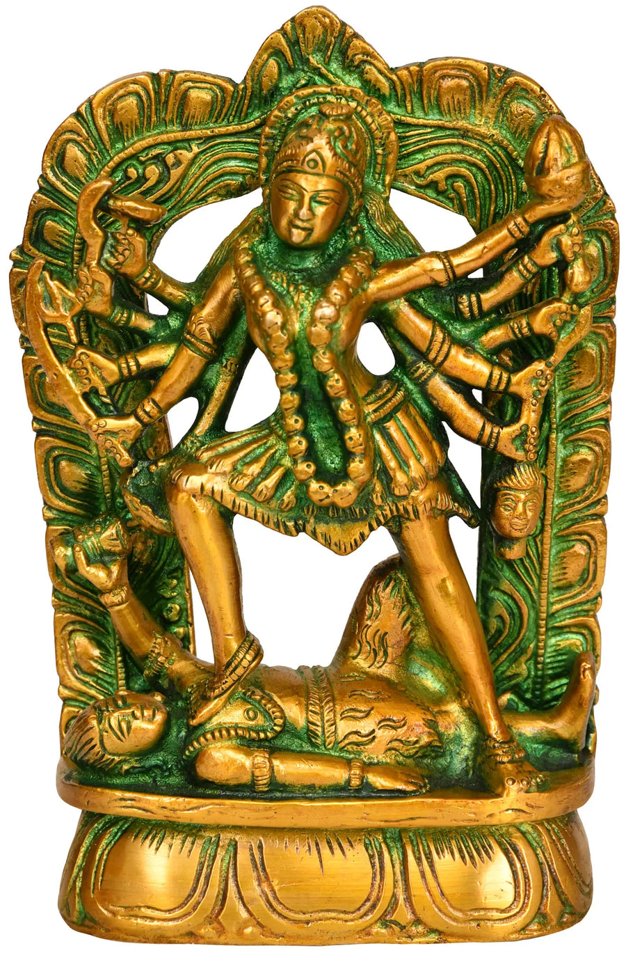 6" Handmade Brass Goddess Kali Statue for Pooja