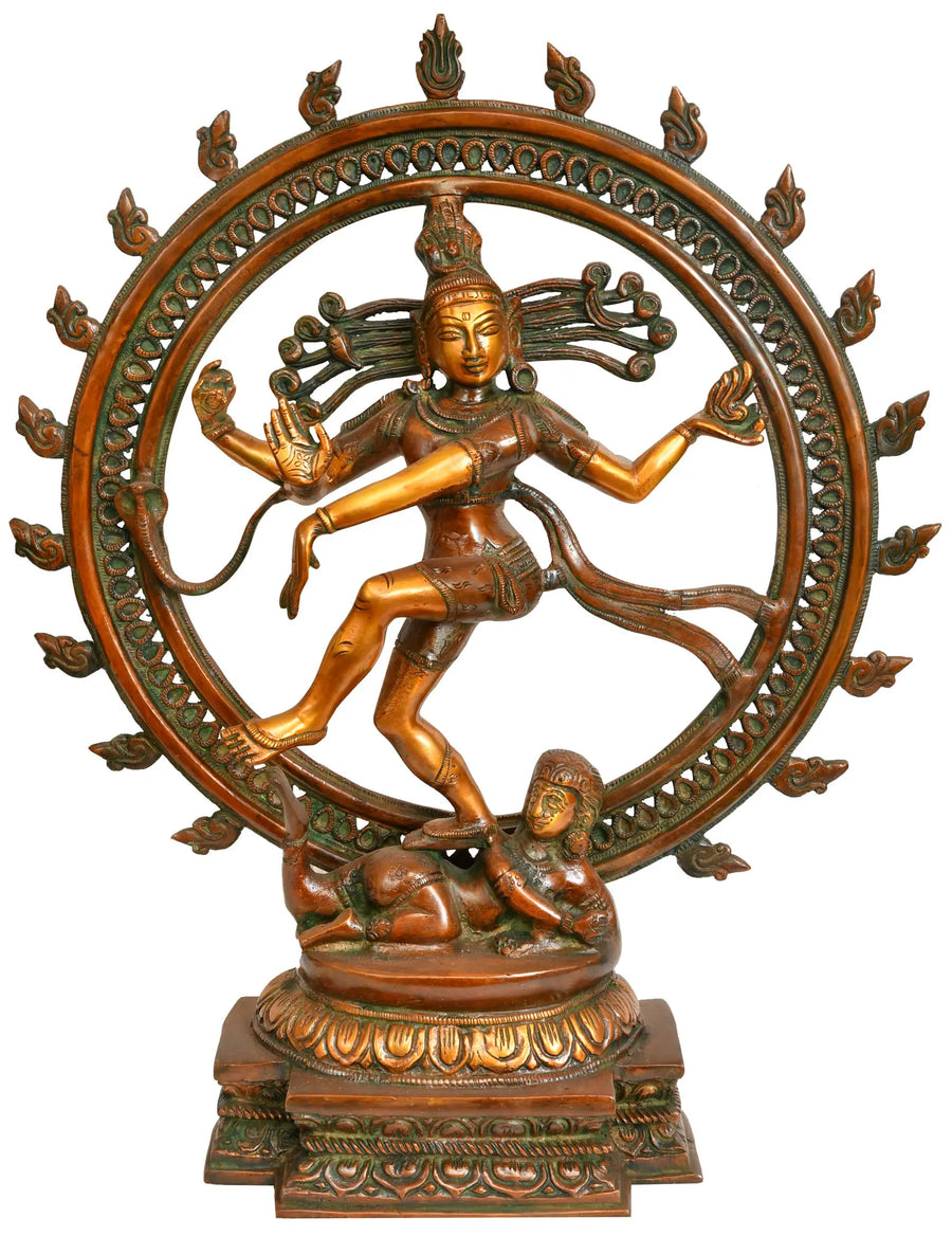 18" Handmade Nataraja Dancing Shiva Brass Statue