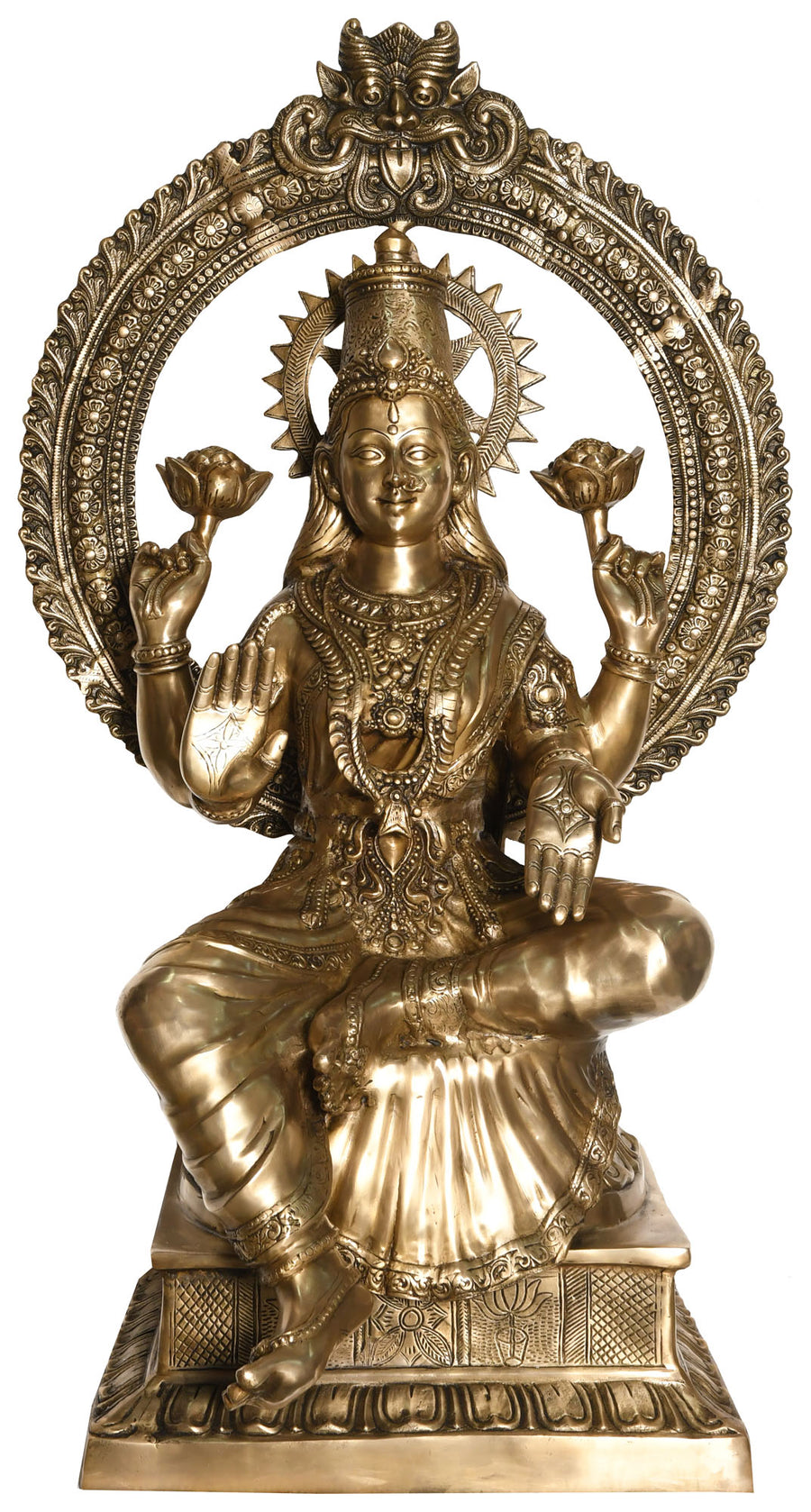 41" Large Brass Goddess Lakshmi Statue Handmade